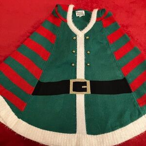 Christmas Elf Sweater Poncho with Hood Size Women Small